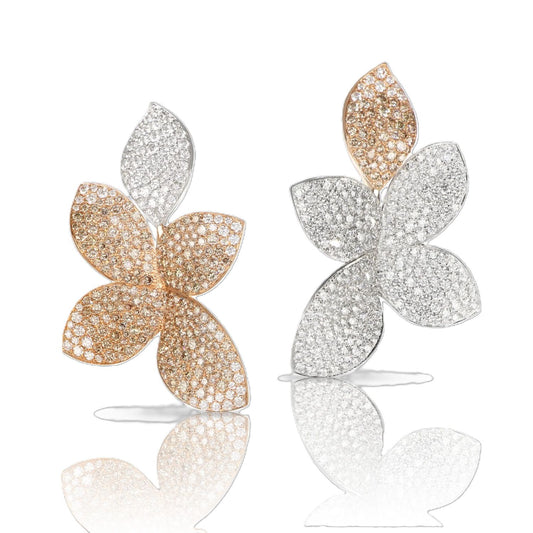 Giardini Segreti Collection Pave Diamond Drop Flower Earrings