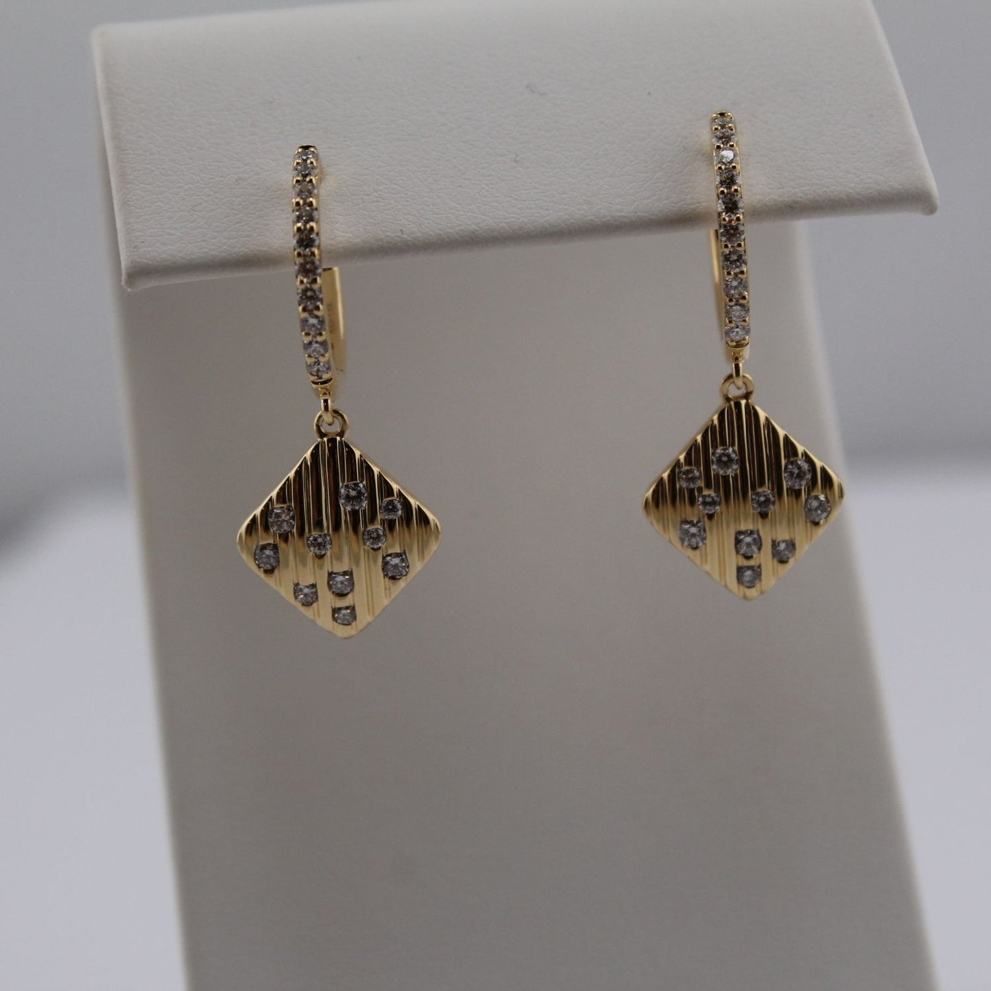 Diamond Dangle Hoop Earrings