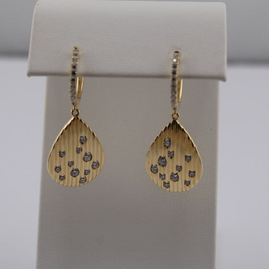 Diamond Dangle Hoop Earrings