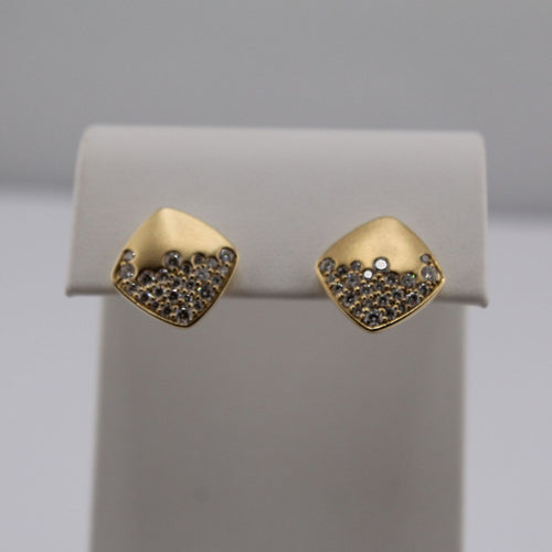 Diamond Square Stud Earrings