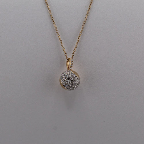 Two Tone Diamond Pendant Chain Necklace