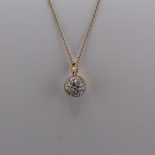Two Tone Diamond Pendant Chain Necklace