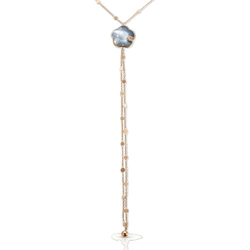 Ton Joli Collection Moonstone & Onyx Double Lariat Necklace