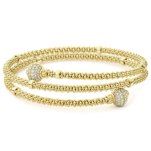 Caviar Gold Collection Diamond Wrap Bracelet