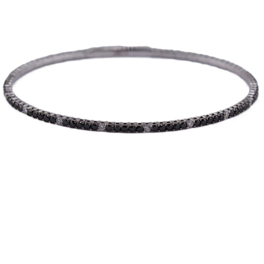 Black and White Diamond Flexible Line Bracelet