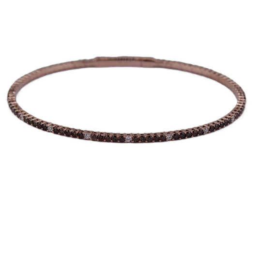 White and Brown Diamond Flexible Line Bracelet
