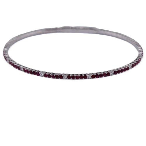 Ruby & Diamond Flexible Line Bracelet