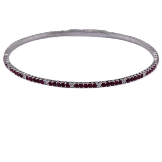Ruby & Diamond Flexible Line Bracelet