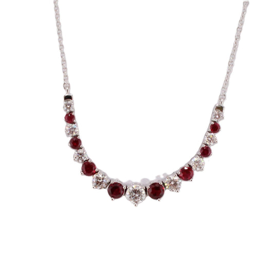Ruby & Diamond Smile Necklace