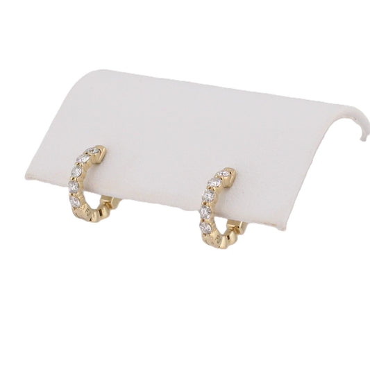 Diamond Huggie Hoop Earrings