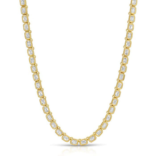 Nesting Gem Collection Emerald Cut Diamond Line Necklace