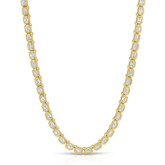 Nesting Gem Collection Emerald Cut Diamond Line Necklace