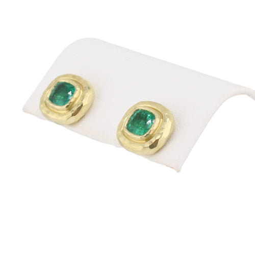 Cushion Cut Emerald Earrings
