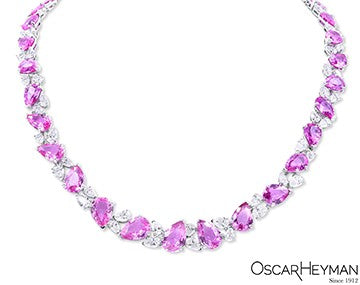 Pink Sapphire and Diamond Necklace