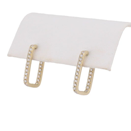 Diamond Square Hoop Earrings