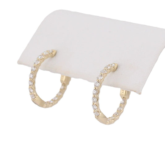 Diamond Inside Outside Hoop Earrings