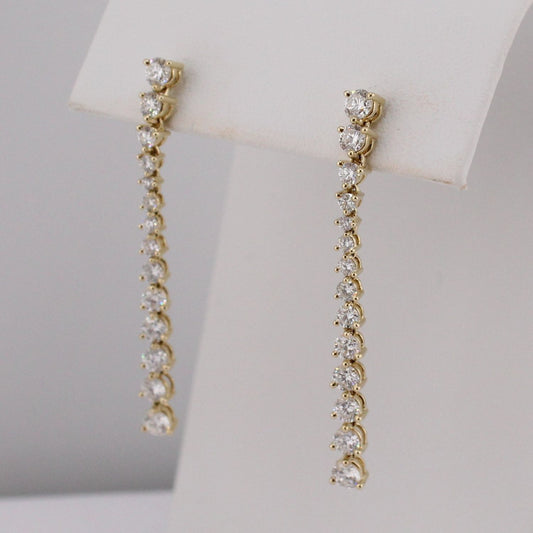 Graduated Diamond Drop Earrings