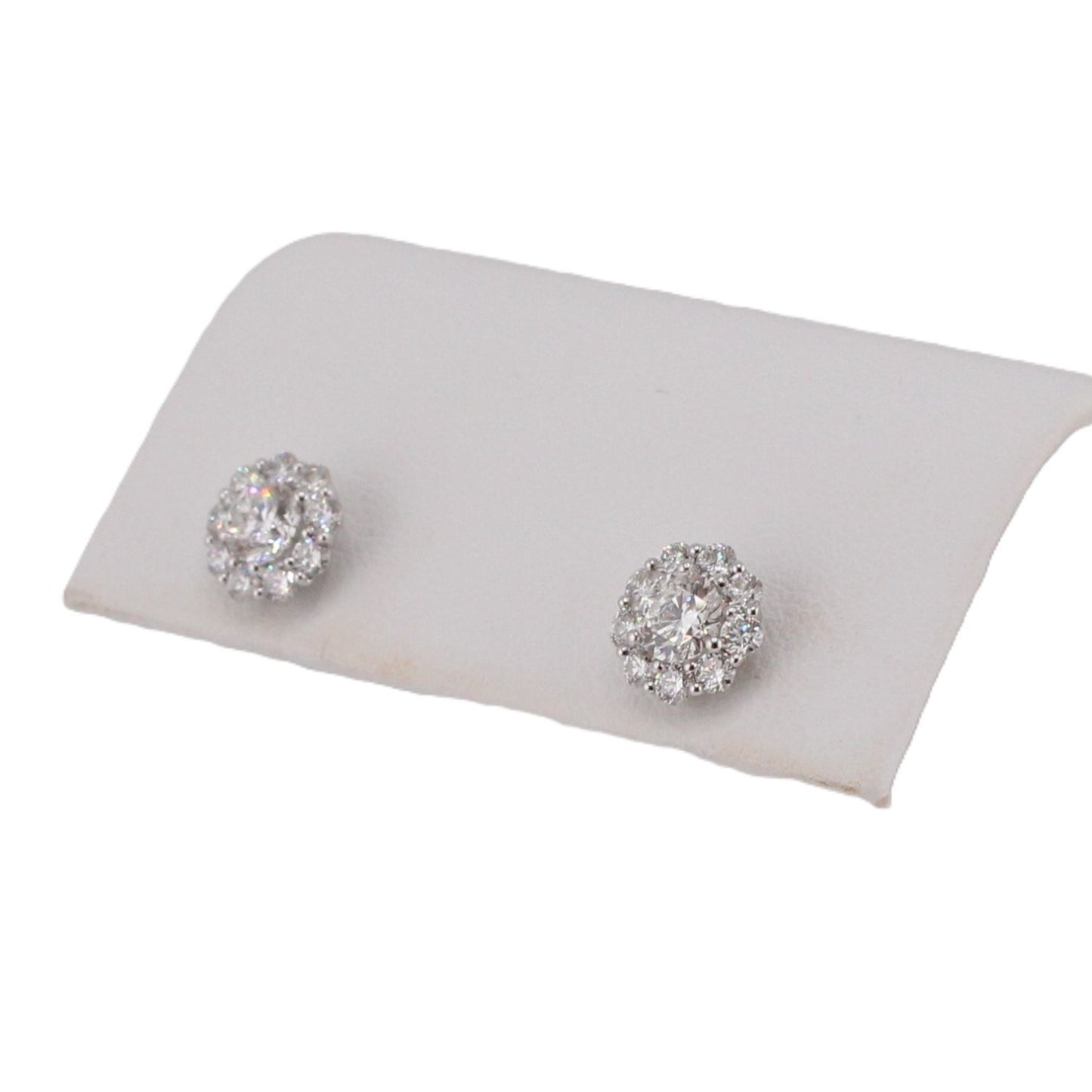 Diamond Round Cluster Earrings