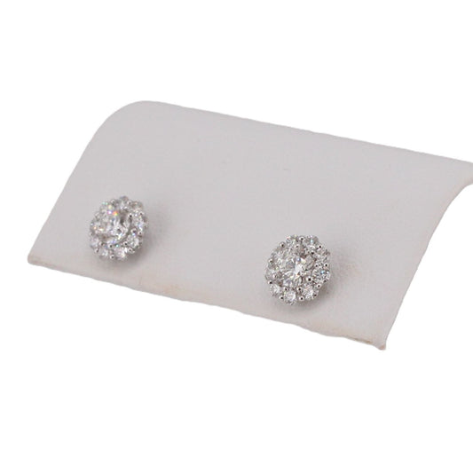 Diamond Round Cluster Earrings