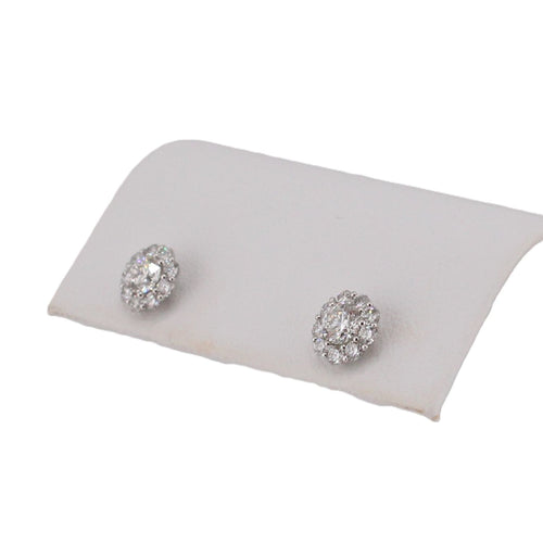 Diamond Round Cluster Earrings