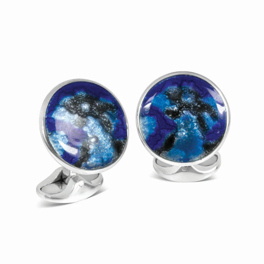 Sterling Silver Rich Blue Winter Haze Cufflinks