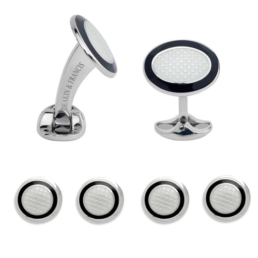 Enamel Cufflinks Dress Stud Set