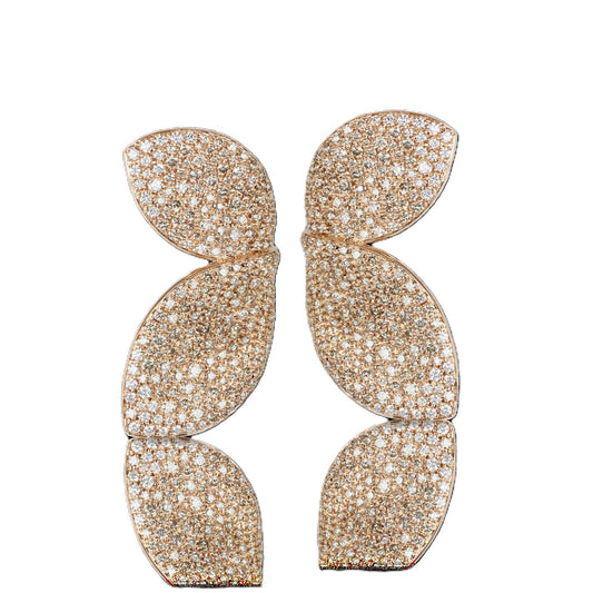 Giardini Segreti Collection White & Champagne Diamond Drop Earrings