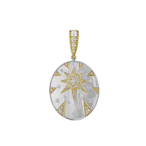 Two Tone Star Cluster Oval Medallion