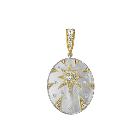 Two Tone Star Cluster Oval Medallion