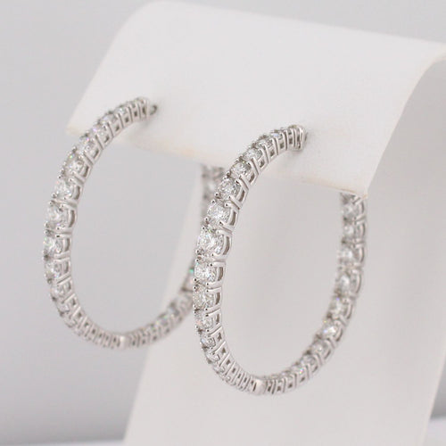 Graduating Diamond Inside Out Hoop Earrings