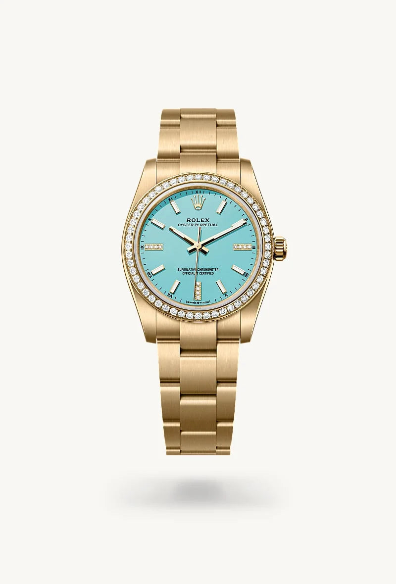 Rolex Oyster Perpetual 34 18 kt yellow gold, M124248RBR-0002