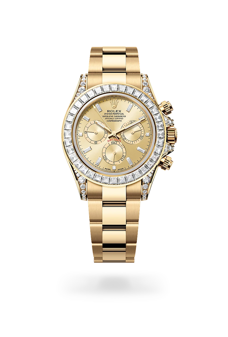 Rolex Cosmograph Daytona in 18 kt yellow gold with lugs set with diamonds, M126598TBR-0001 - Orrs Jewelers