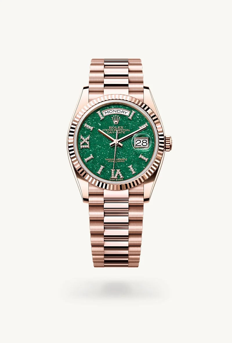 Rolex Day-Date in 18 kt Everose gold, M128235-0068 - Orrs Jewelers