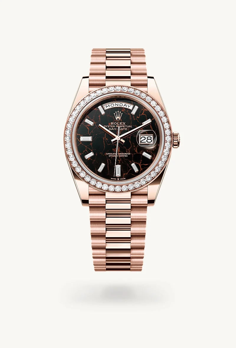 Rolex Day-Date in 18 kt Everose gold, M228345RBR-0016 - Orrs Jewelers