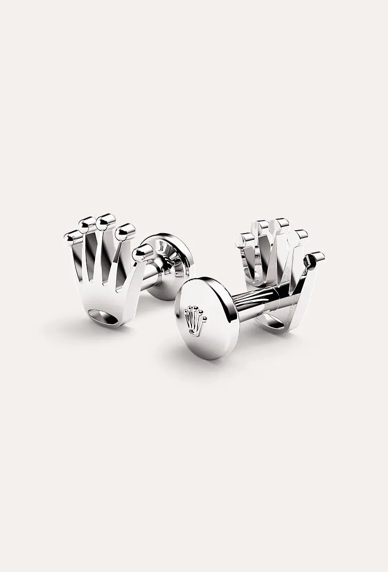 Rolex 'Crown' cufflinks White gold A1019
