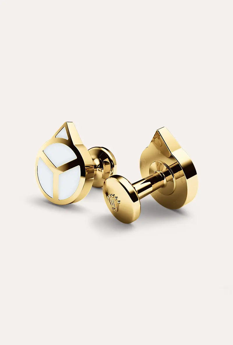 Rolex 'Hand' cufflinks Yellow gold and luminescent material A1028