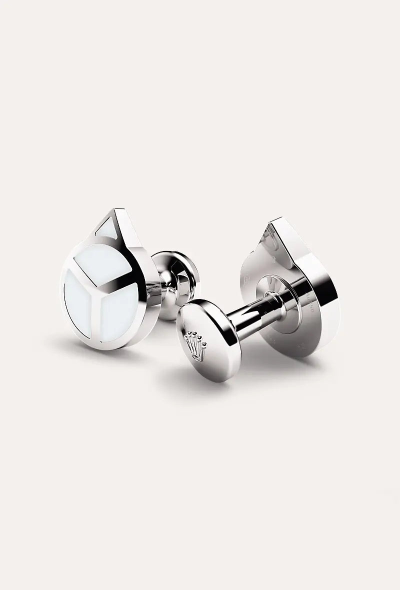 Rolex 'Hand' cufflinks White gold and luminescent material A1029